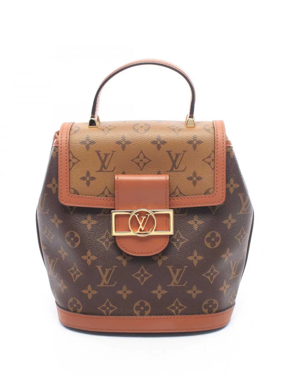 Louis Vuitton Pre-Owned sac à dos Dauphine PM en toile Monogram et Monogram Reverse (2021-2026) - Marron Louis Vuitton Pre-Owned sac à dos Dauphine PM en toile Monogram et Monogram Reverse (2021-2026) - Marron