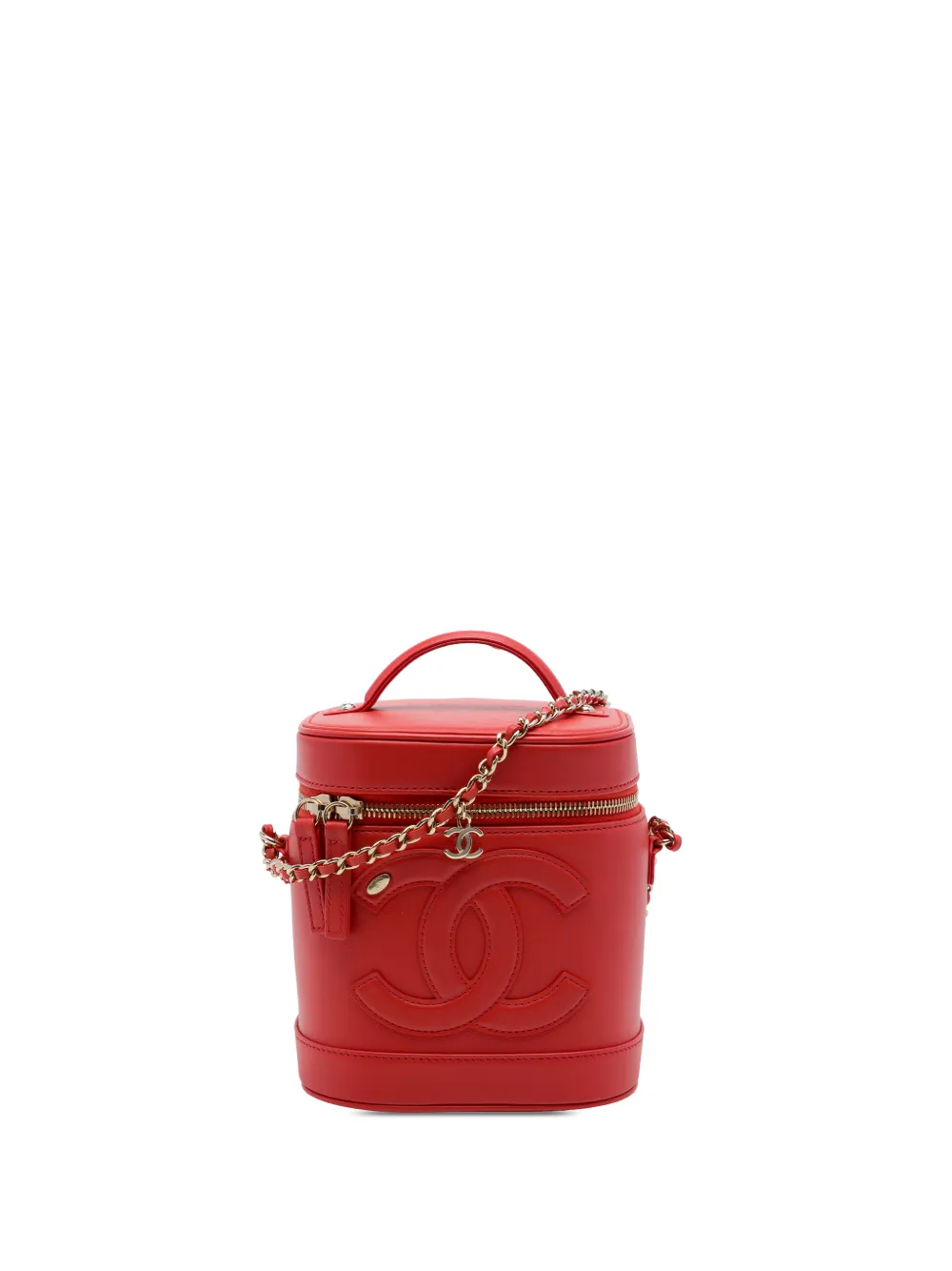 CHANEL Pre-Owned 2019 CC Lambskin Vanity Case satchel - Rosso