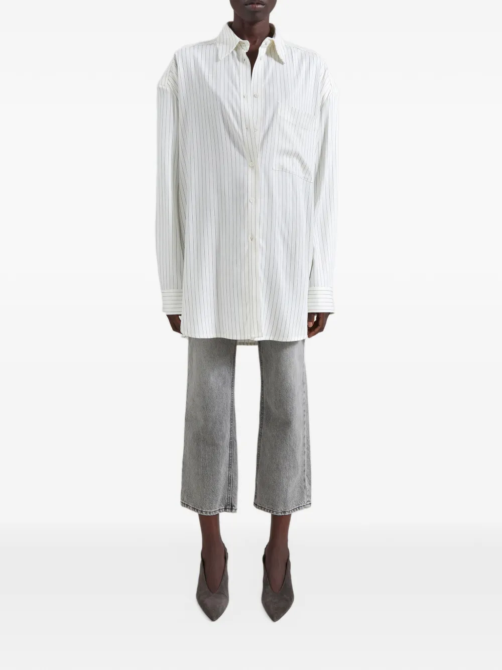 The Frankie Shop Oana button-up blouse Wit