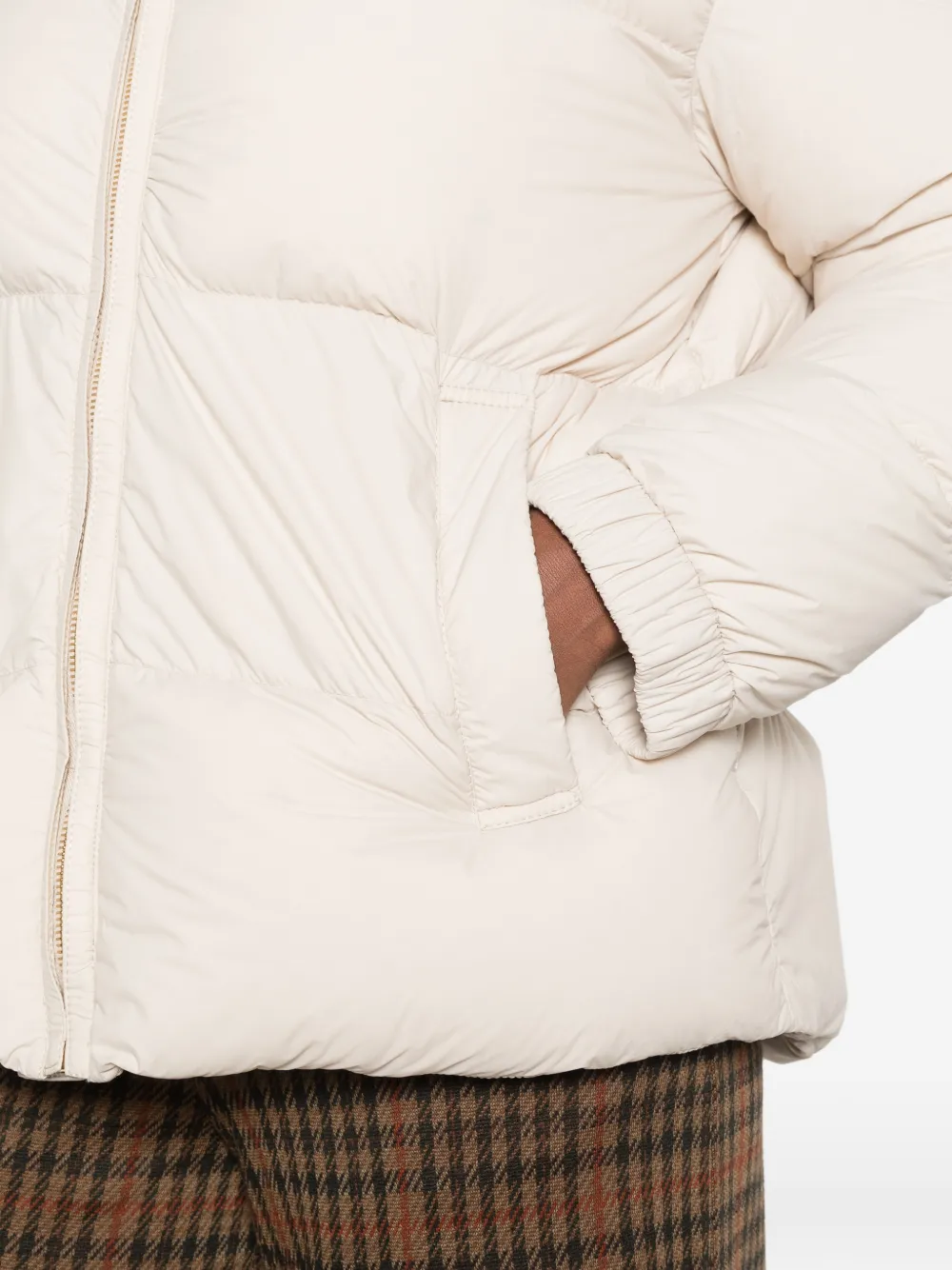 Max Mara quilted high-neck jacket Beige