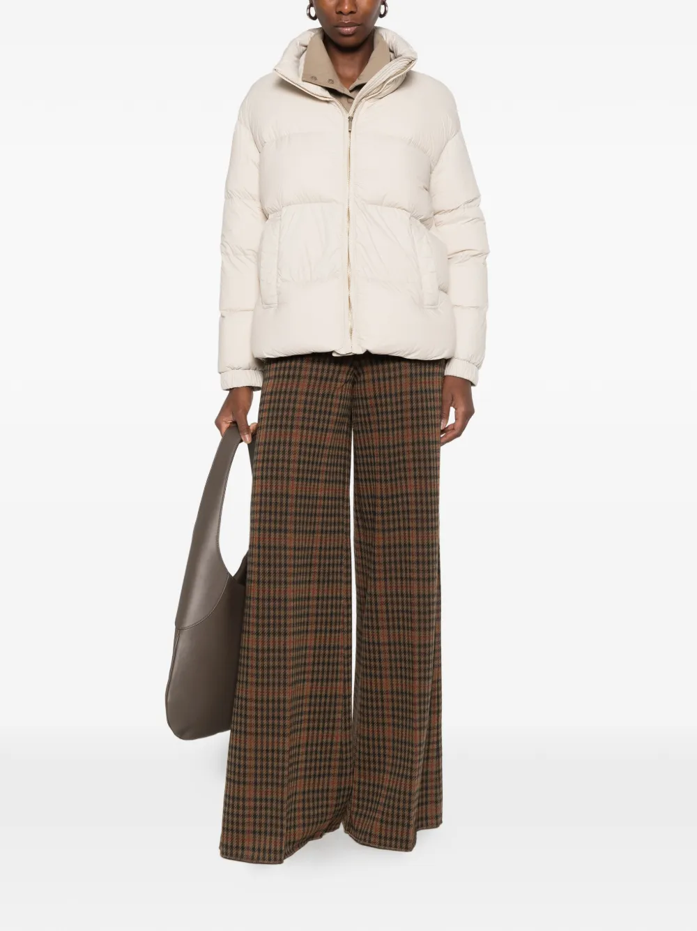 Max Mara quilted high-neck jacket Beige
