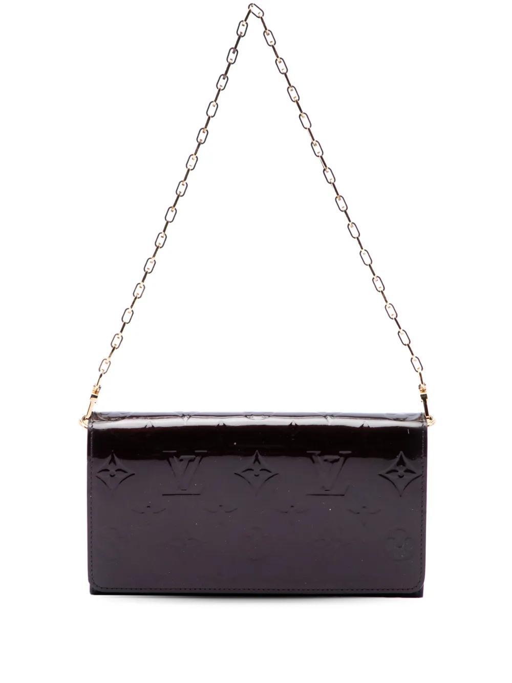 Louis Vuitton Pre-Owned 2014 Monogram Vernis Portefeuille Sarah Chain Wallet shoulder bag - Viola