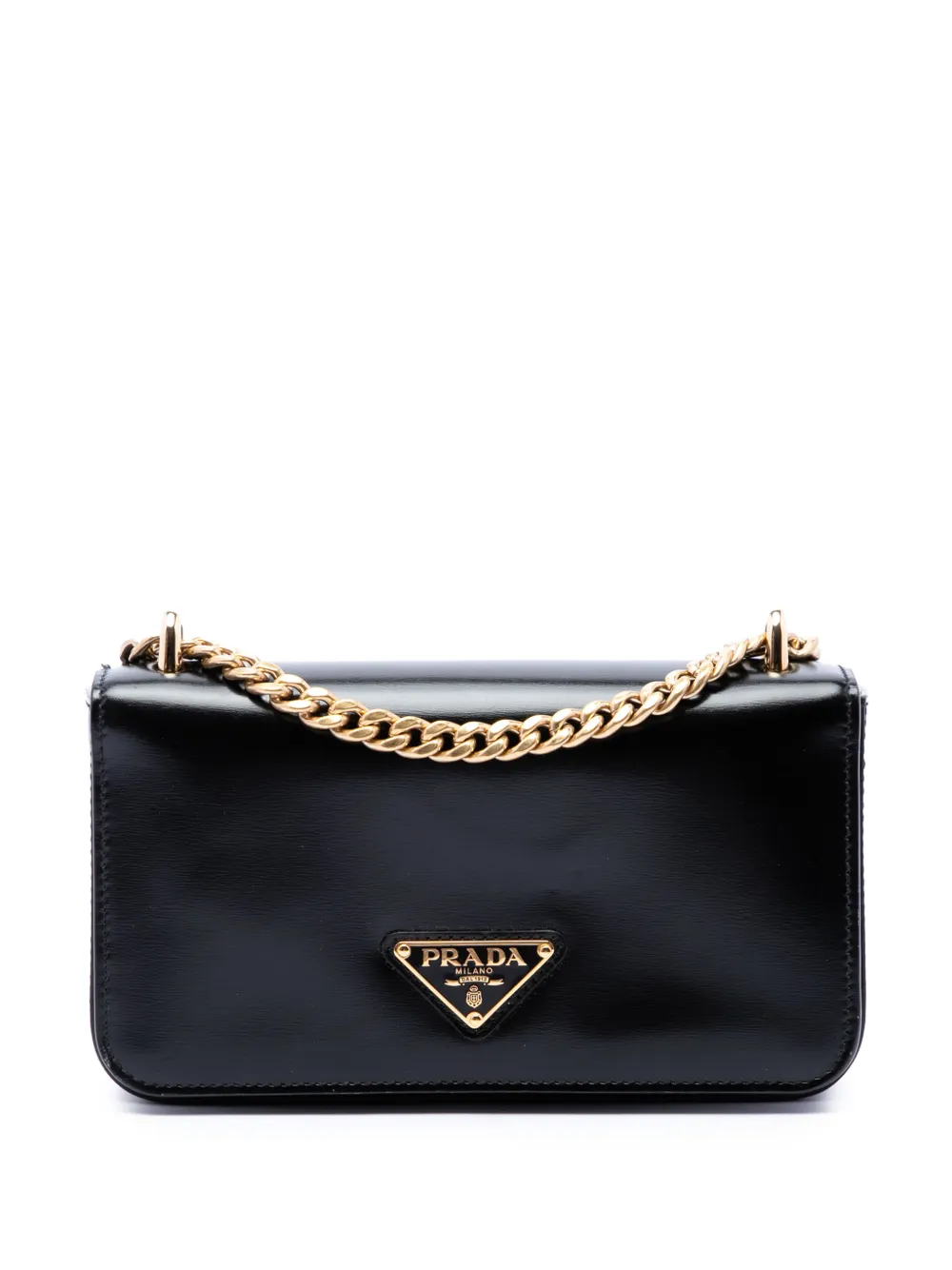 Prada Pre-Owned 2013-2026 Soft Calf Chain crossbody bag - Nero