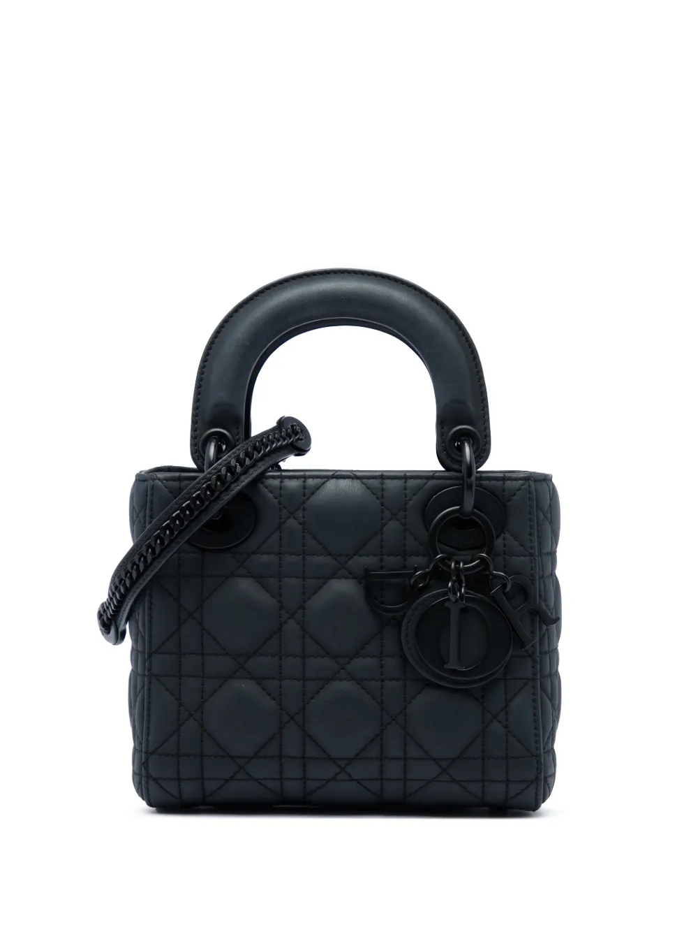 Christian Dior Pre-Owned 2020 Mini Ultra Matte Calfskin Cannage Lady Dior satchel - Schwarz
