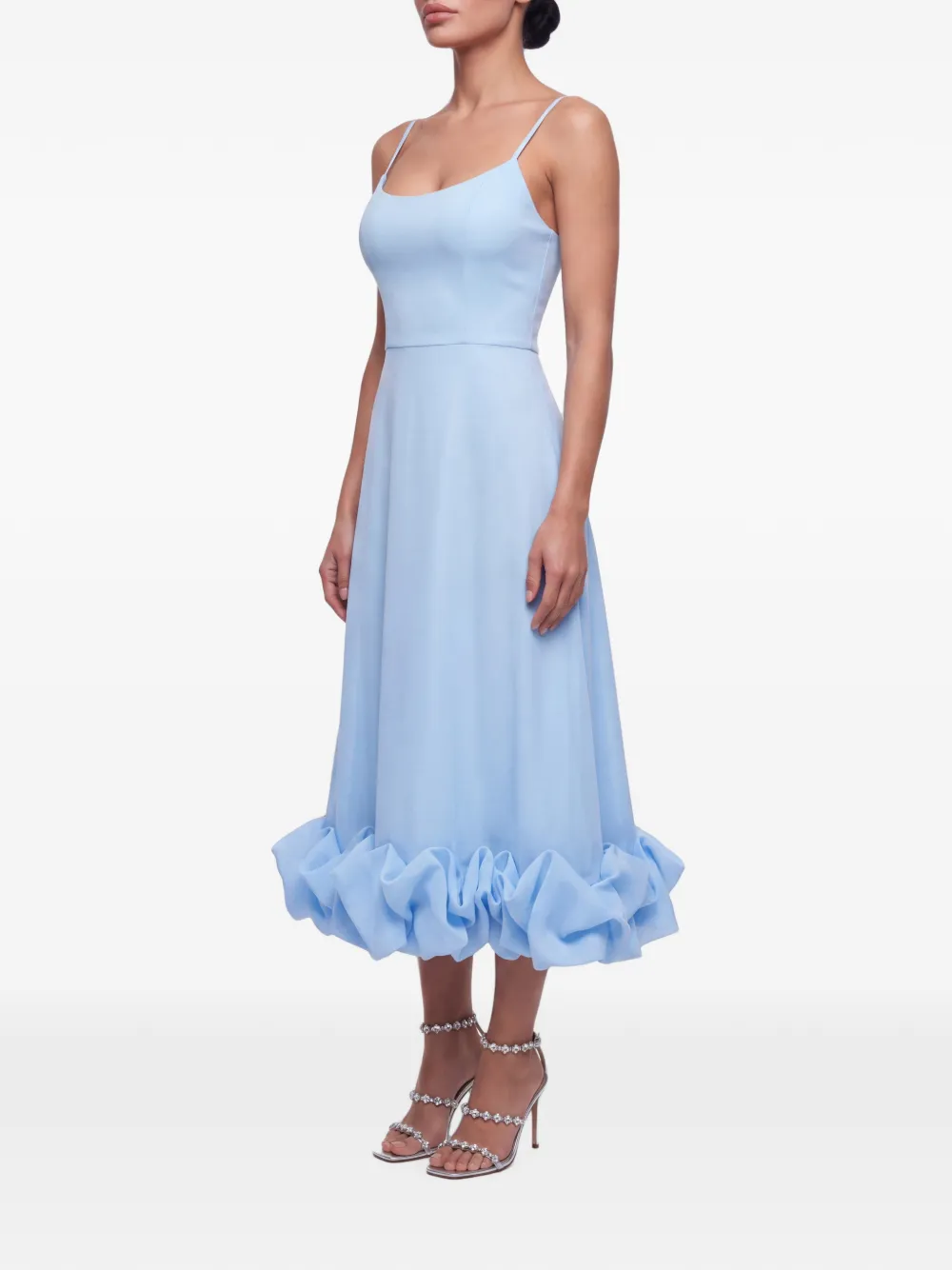 POST MERIDIEM Ingebouwde korset-midi-jurk Blauw