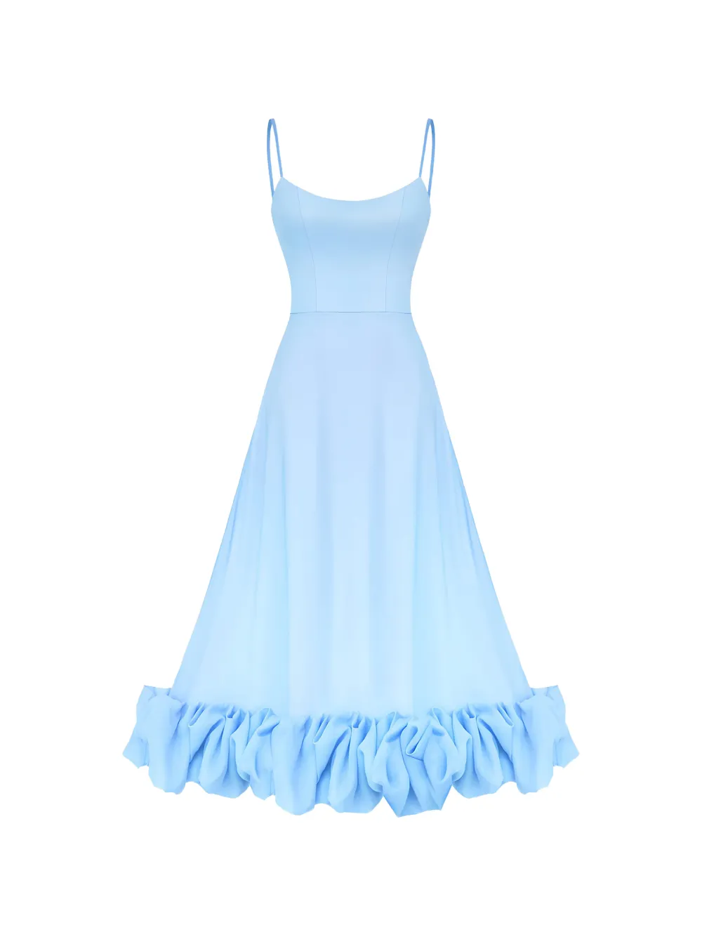 POST MERIDIEM Ingebouwde korset-midi-jurk Blauw