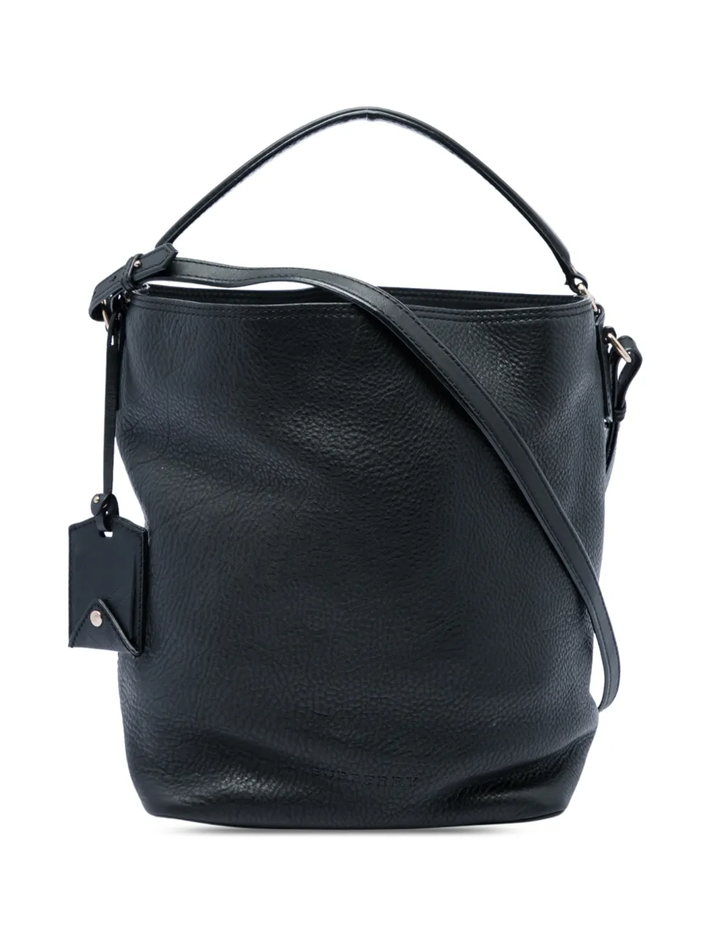 Burberry Pre-Owned sac seau Ashby Tassel médium en cuir de veau grainé et toile à motif Mega Check (2000-2017) - Noir Burberry Pre-Owned sac seau Ashby Tassel médium en cuir de veau grainé et toile à motif Mega Check (2000-2017) - Noir