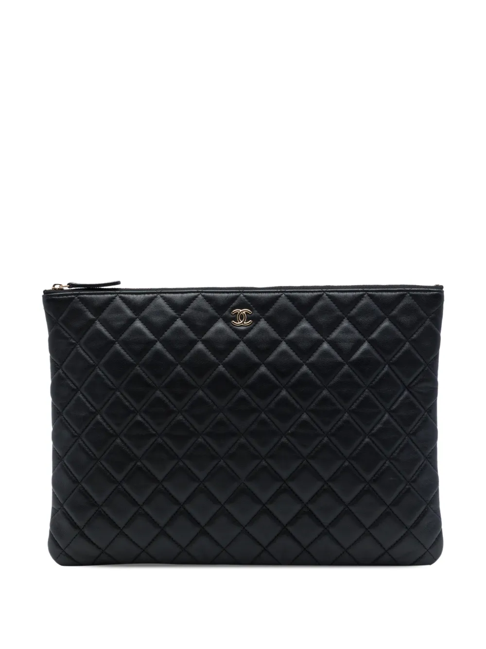 CHANEL Pre-Owned 2016-2017 Large Quilted Lambskin O Case clutch bag - Schwarz