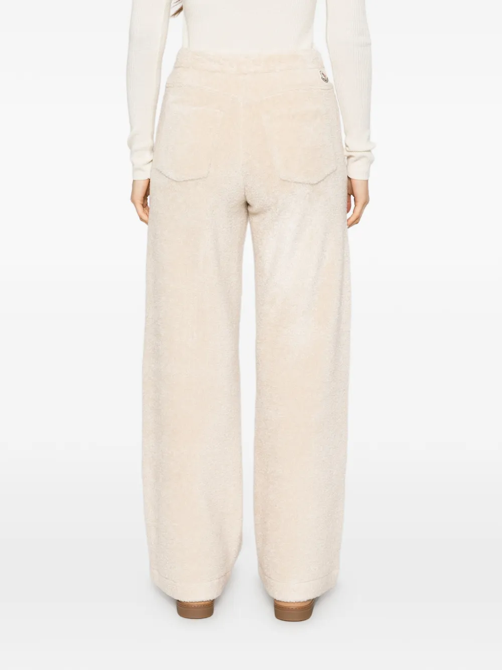 Moncler fleece wide-leg trousers Beige