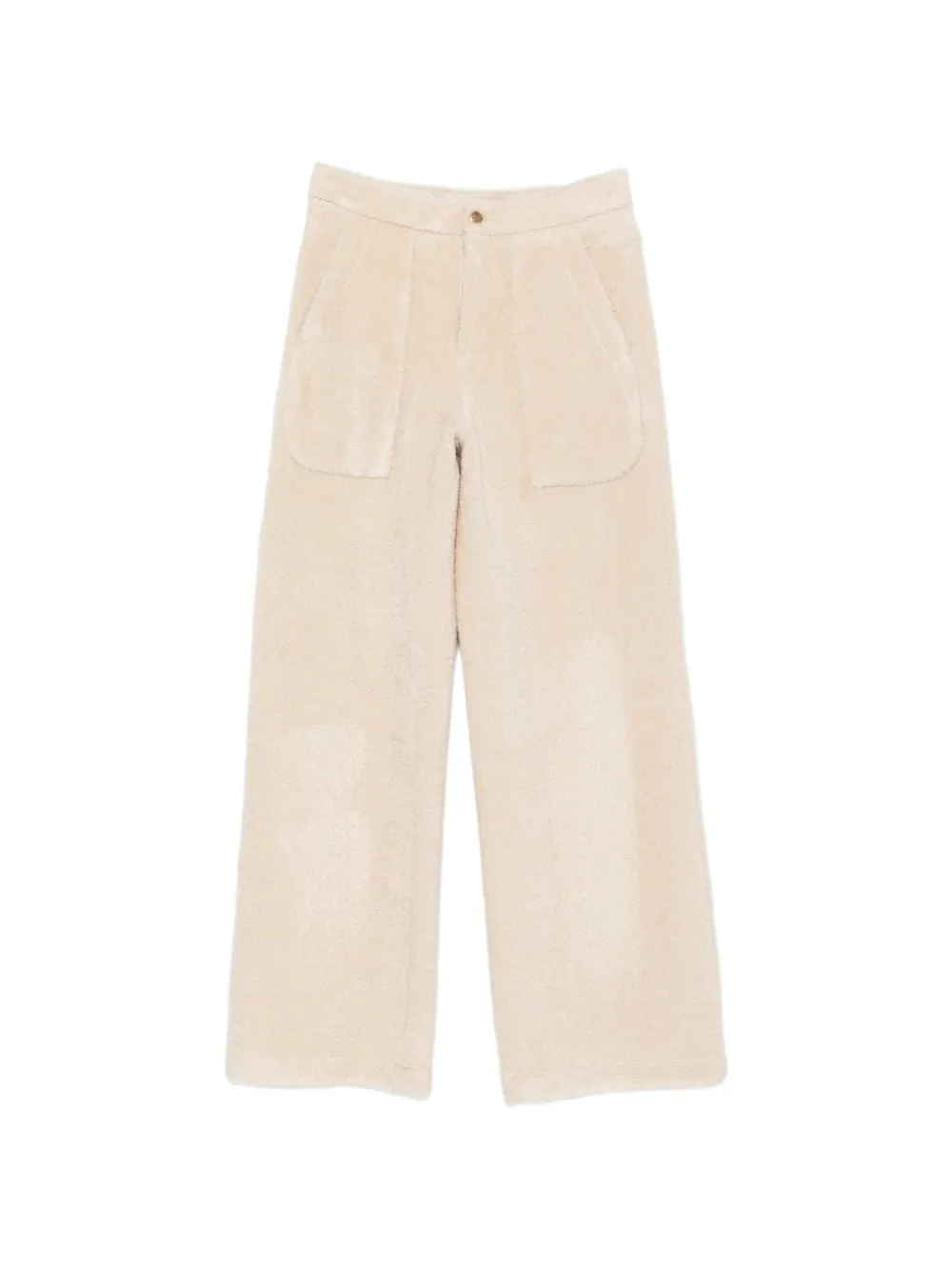 Moncler fleece wide-leg trousers Beige