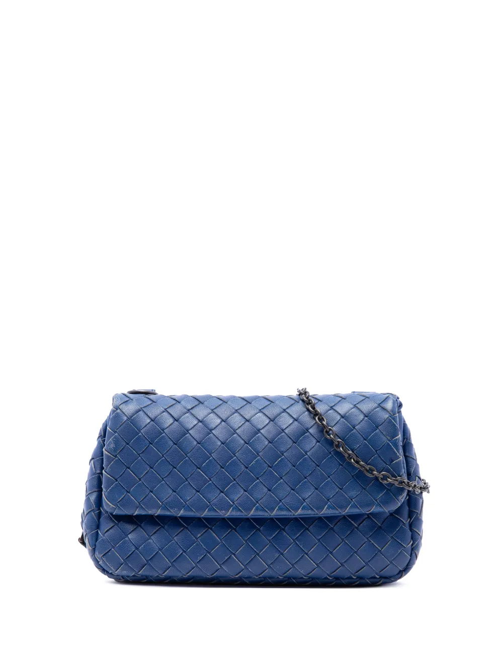 Bottega Veneta Pre-Owned 2012-2026 Mini Nappa Intrecciato Expandable Chain Flap crossbody bag - Blau