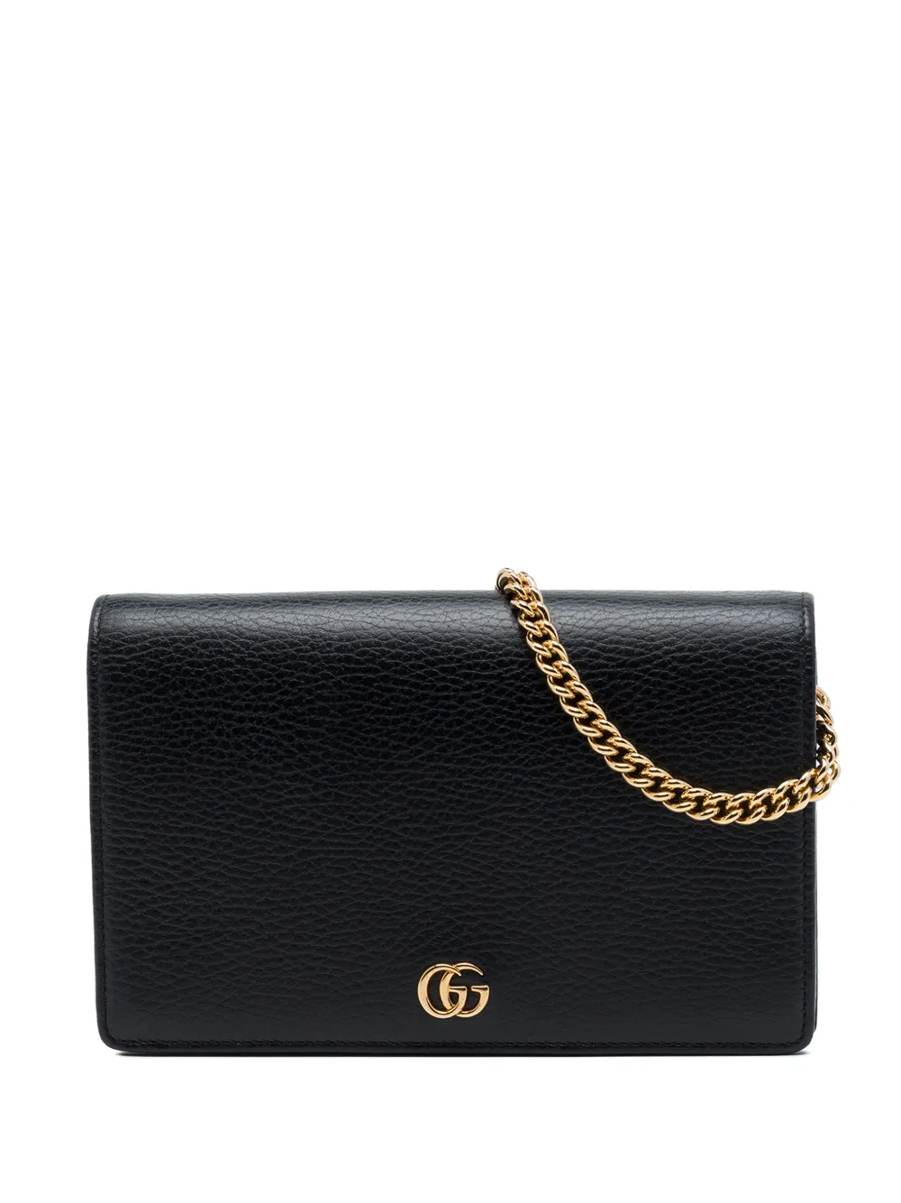 Gucci Pre-Owned 2016-2026 GG Marmont Calfskin Wallet On Chain crossbody bag - Nero