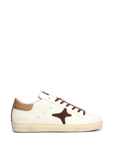 Ama Brand star-patch leather sneakers