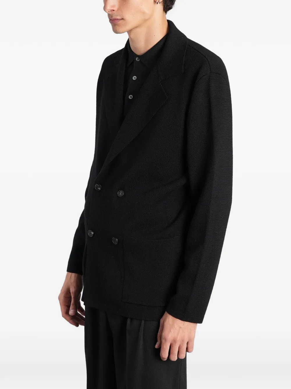 Tagliatore double-breasted knit blazer Zwart