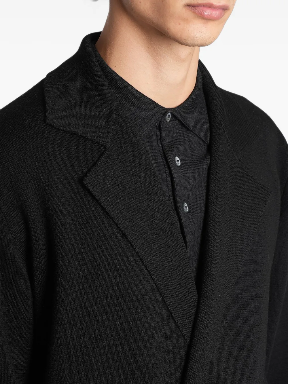 Tagliatore double-breasted knit blazer Zwart