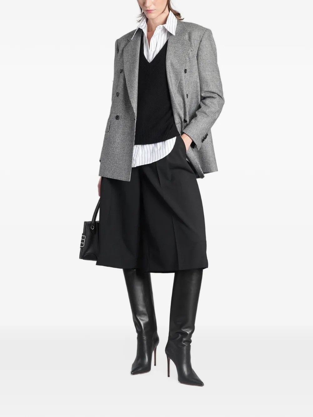 Tagliatore checked double-breasted blazer Grijs