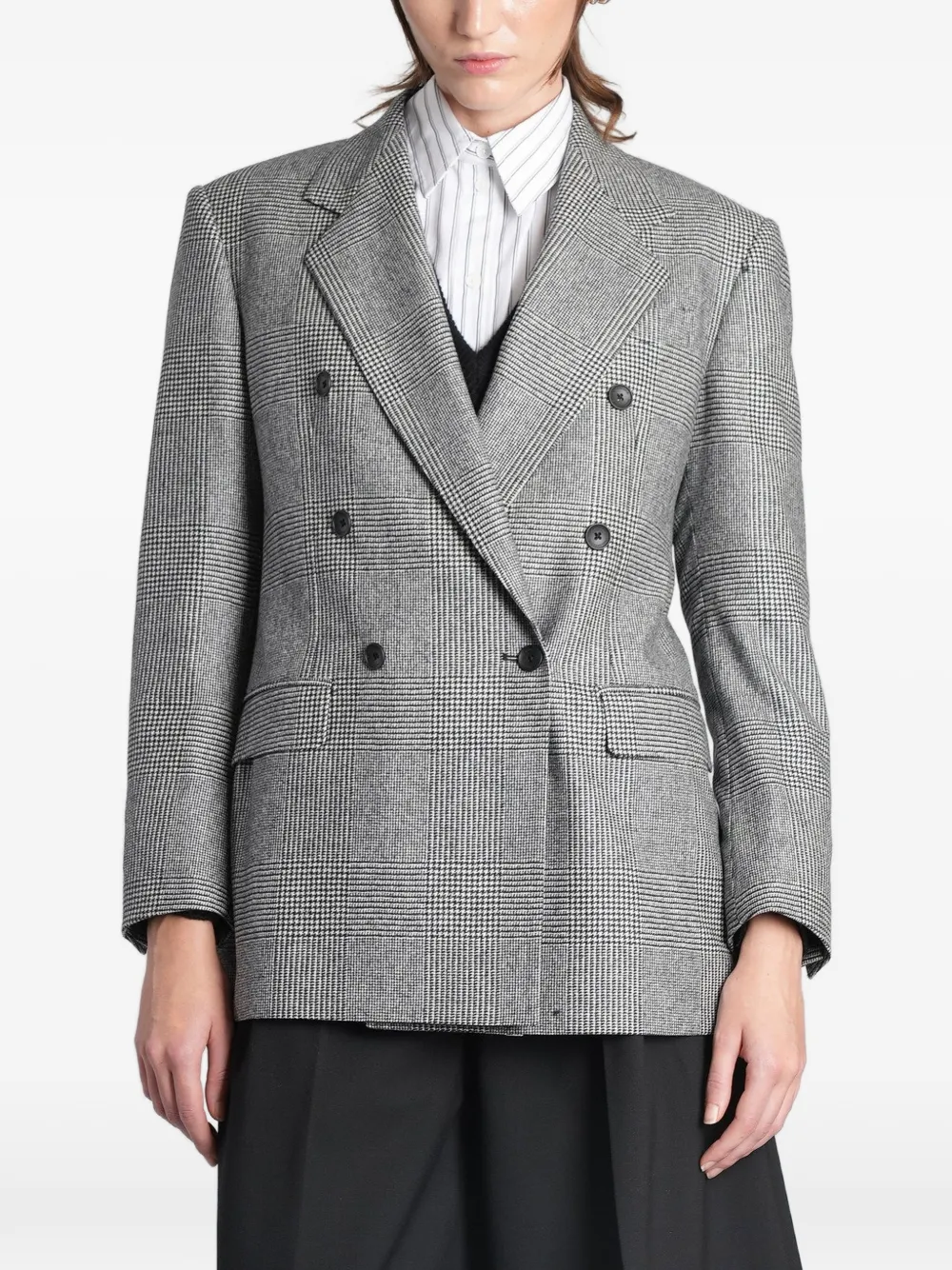 Tagliatore checked double-breasted blazer Grijs