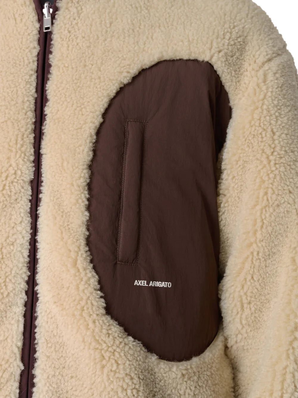 Axel Arigato Moss fleece jack met vlakken Beige