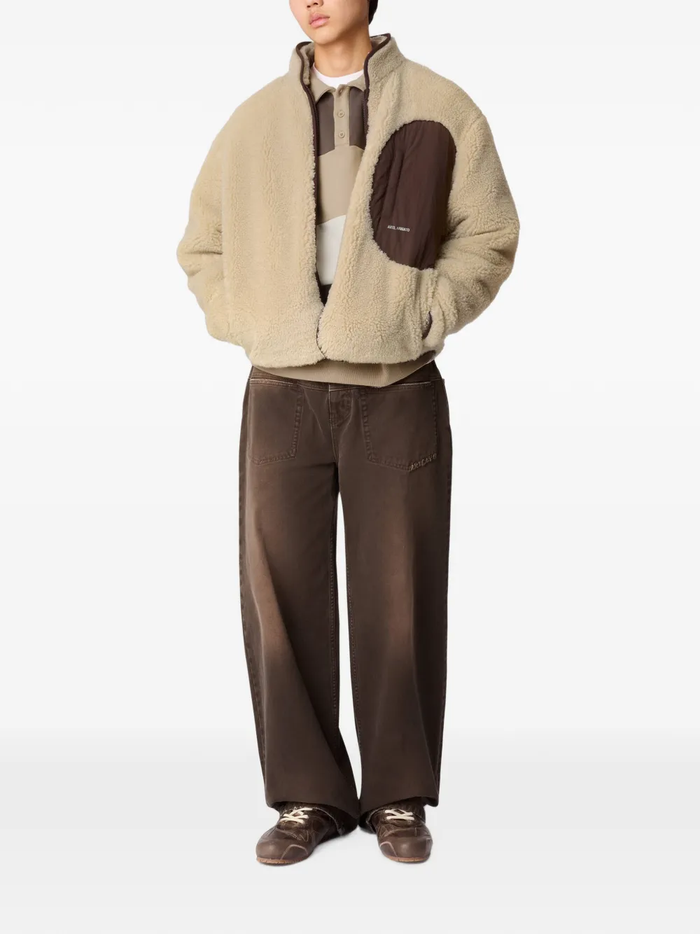 Axel Arigato Moss fleece jack met vlakken Beige