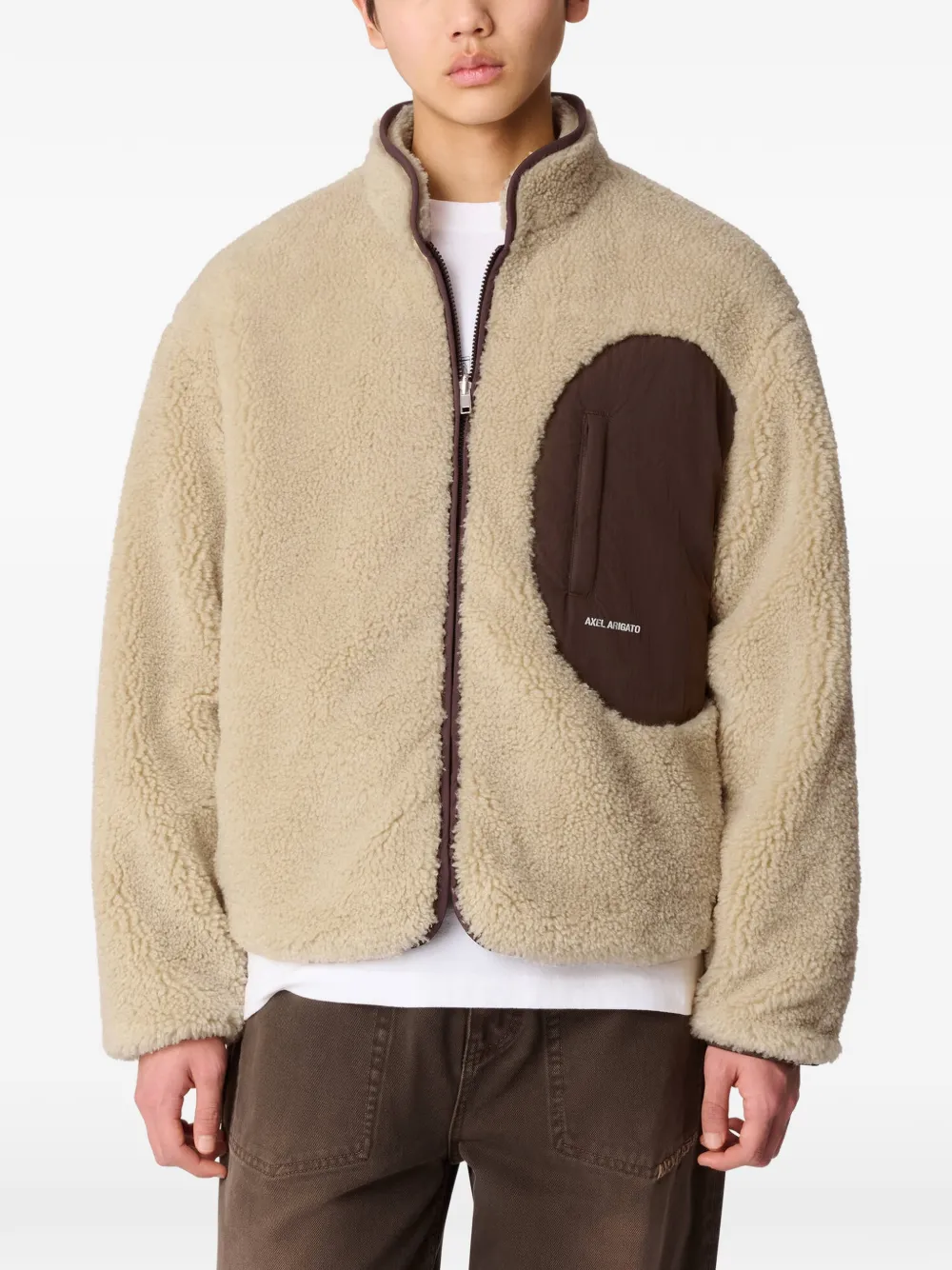Axel Arigato Moss fleece jack met vlakken Beige