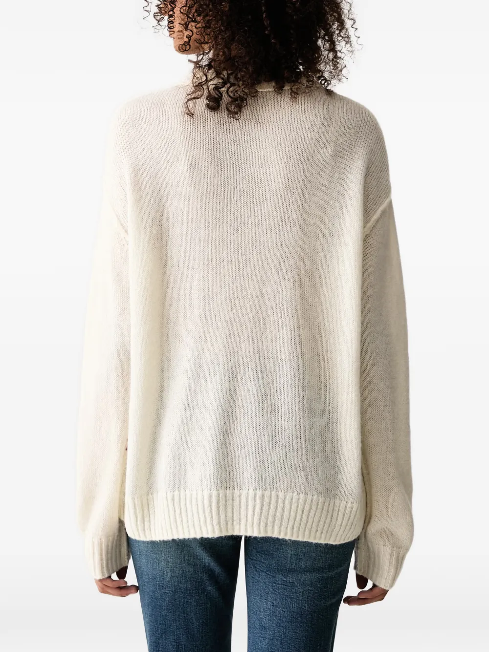 Joop! logo-embroidered ribbed-trim sweater Beige