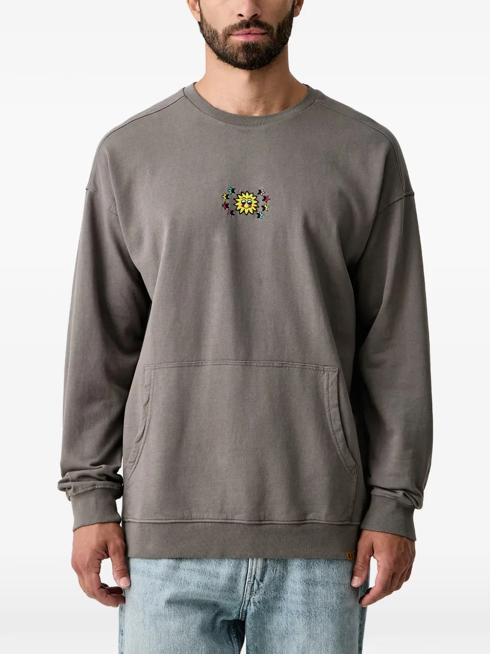 Hurley graphic-print pouch-pocket sweater