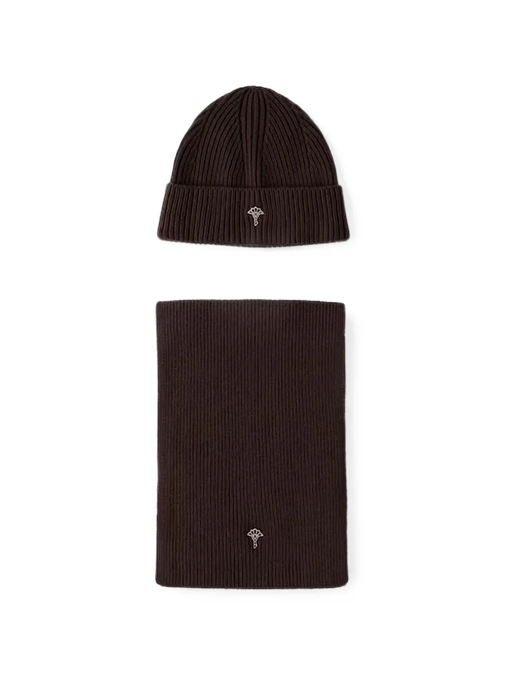 Joop! ribbed-knit beanie hat and scarf (set of two) Bruin