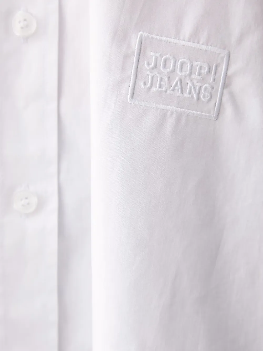 Joop! Blouse met trekkoord aan de zijkant en logo-patch Wit