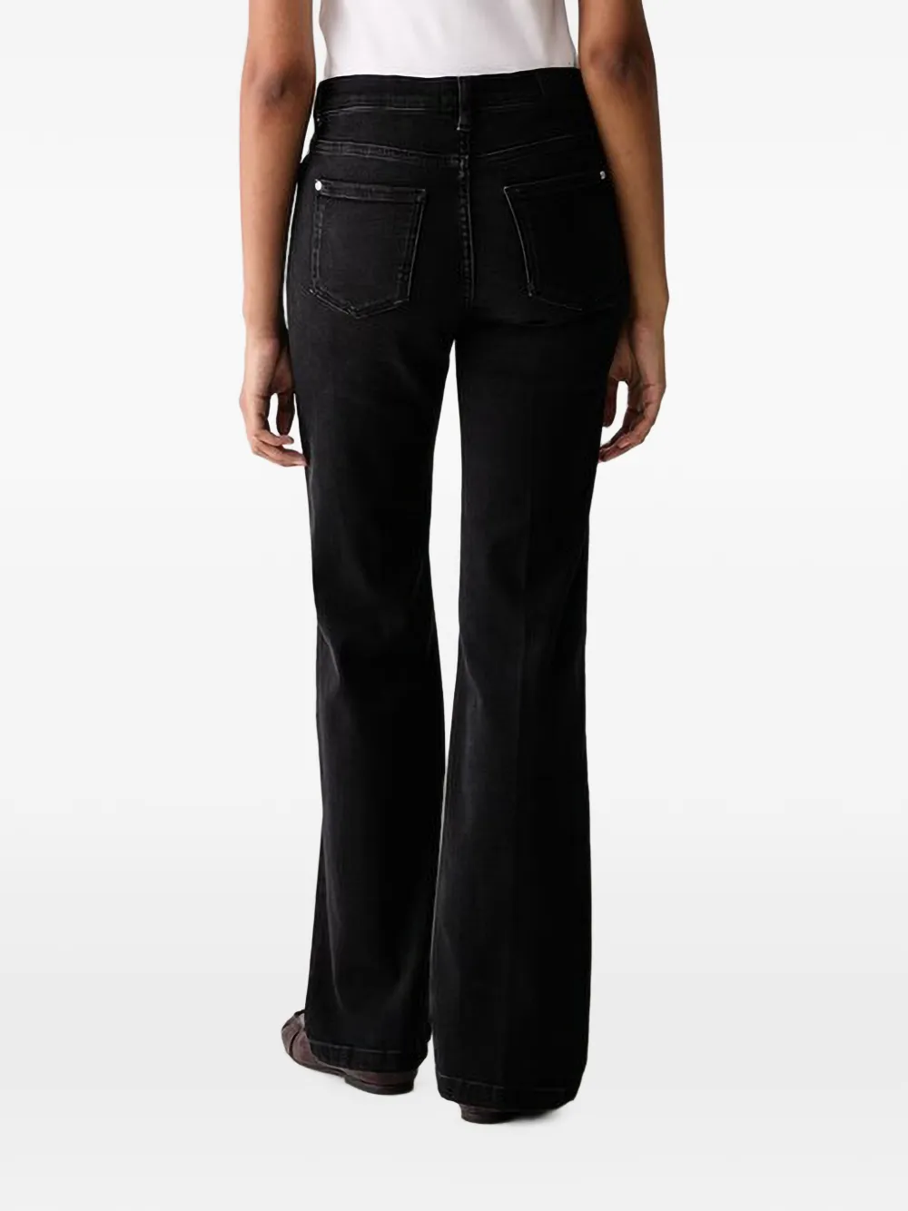 Joop! logo-patch bootcut jeans Grijs