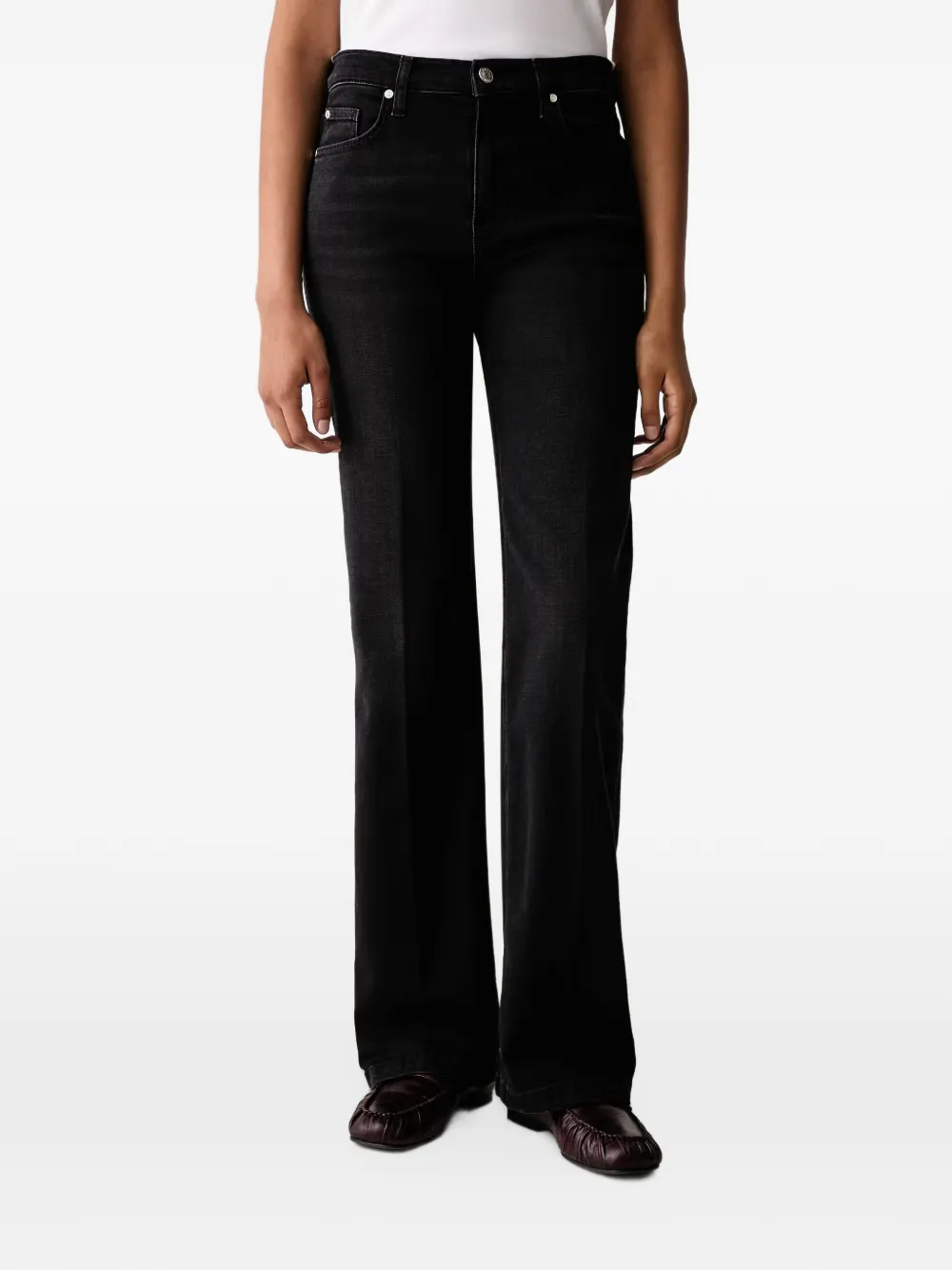 Joop! logo-patch bootcut jeans - Grau