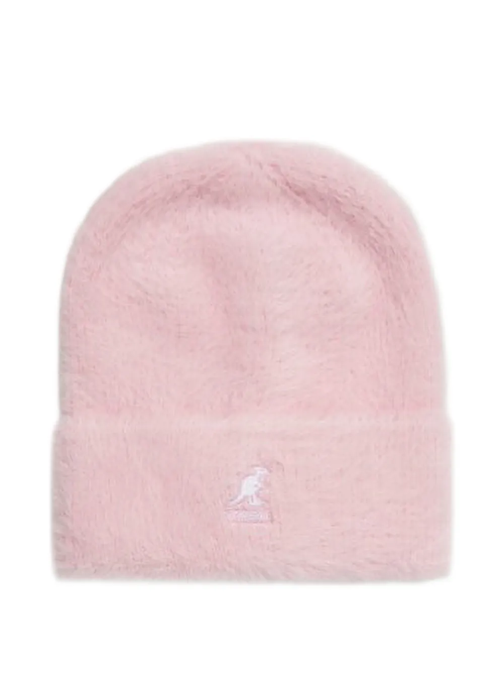 Kangol logo-embroidered faux-fur beanie hat Roze