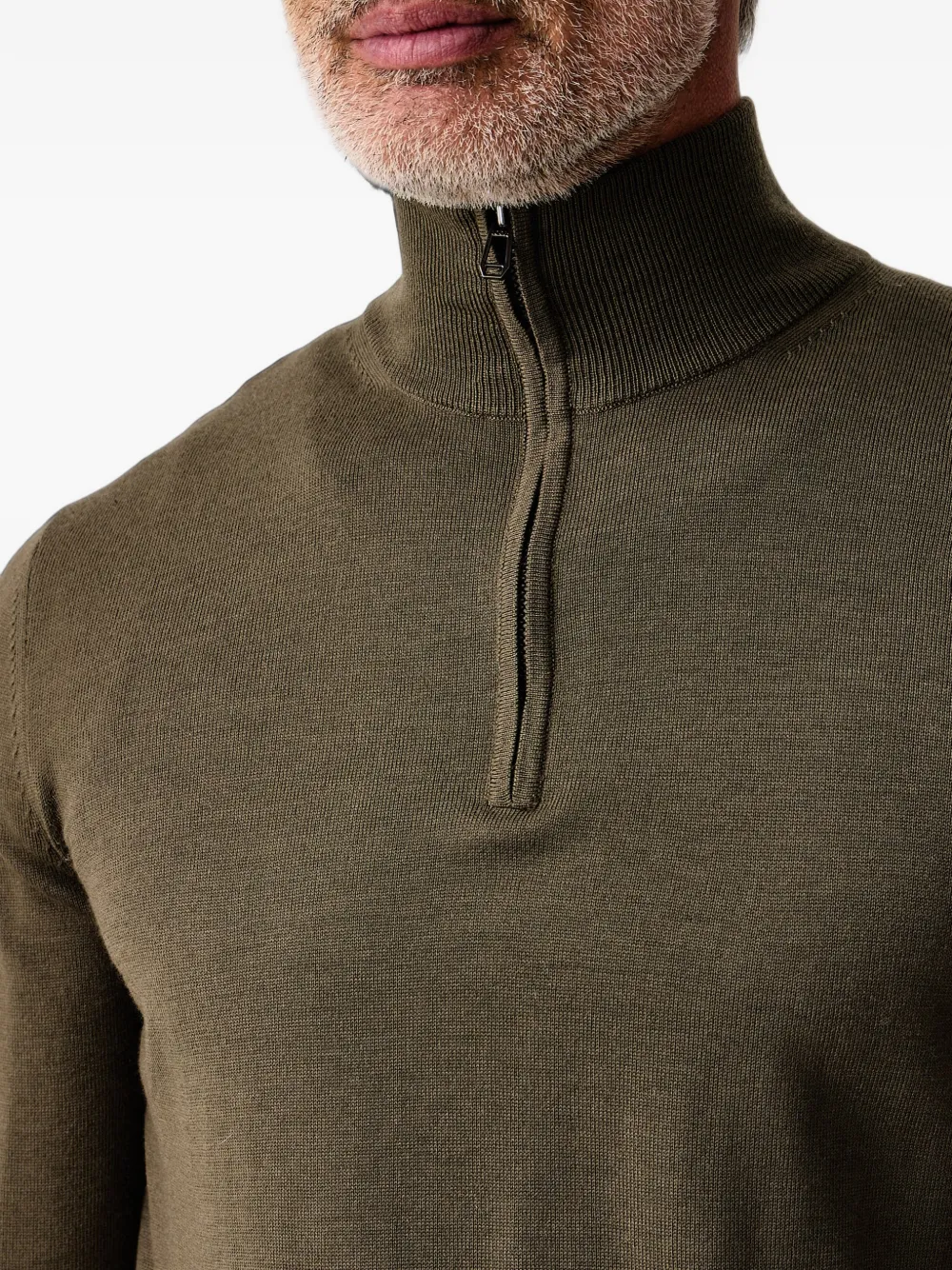 Joop! quarter-zip knitted sweater Groen