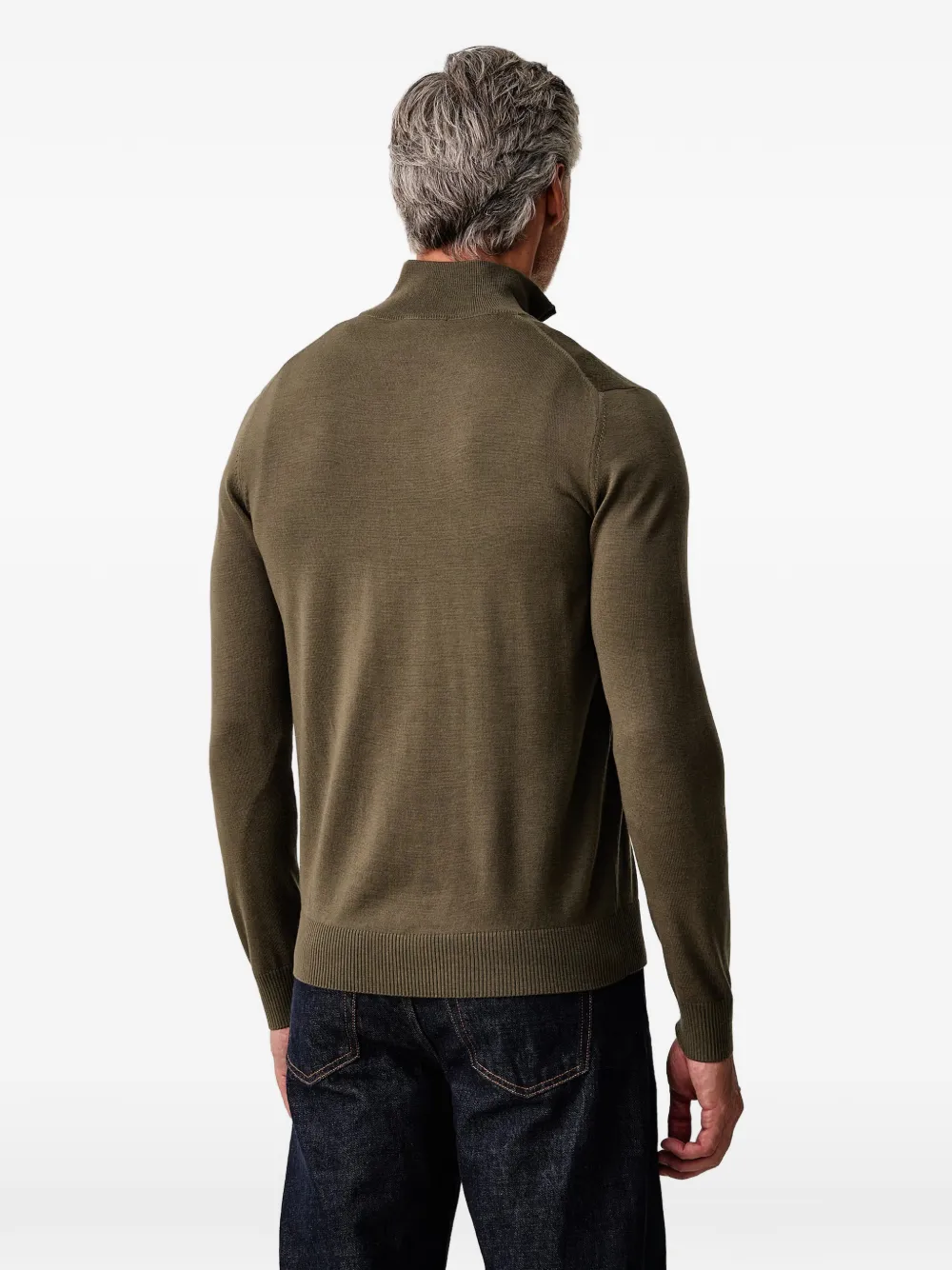 Joop! quarter-zip knitted sweater Groen