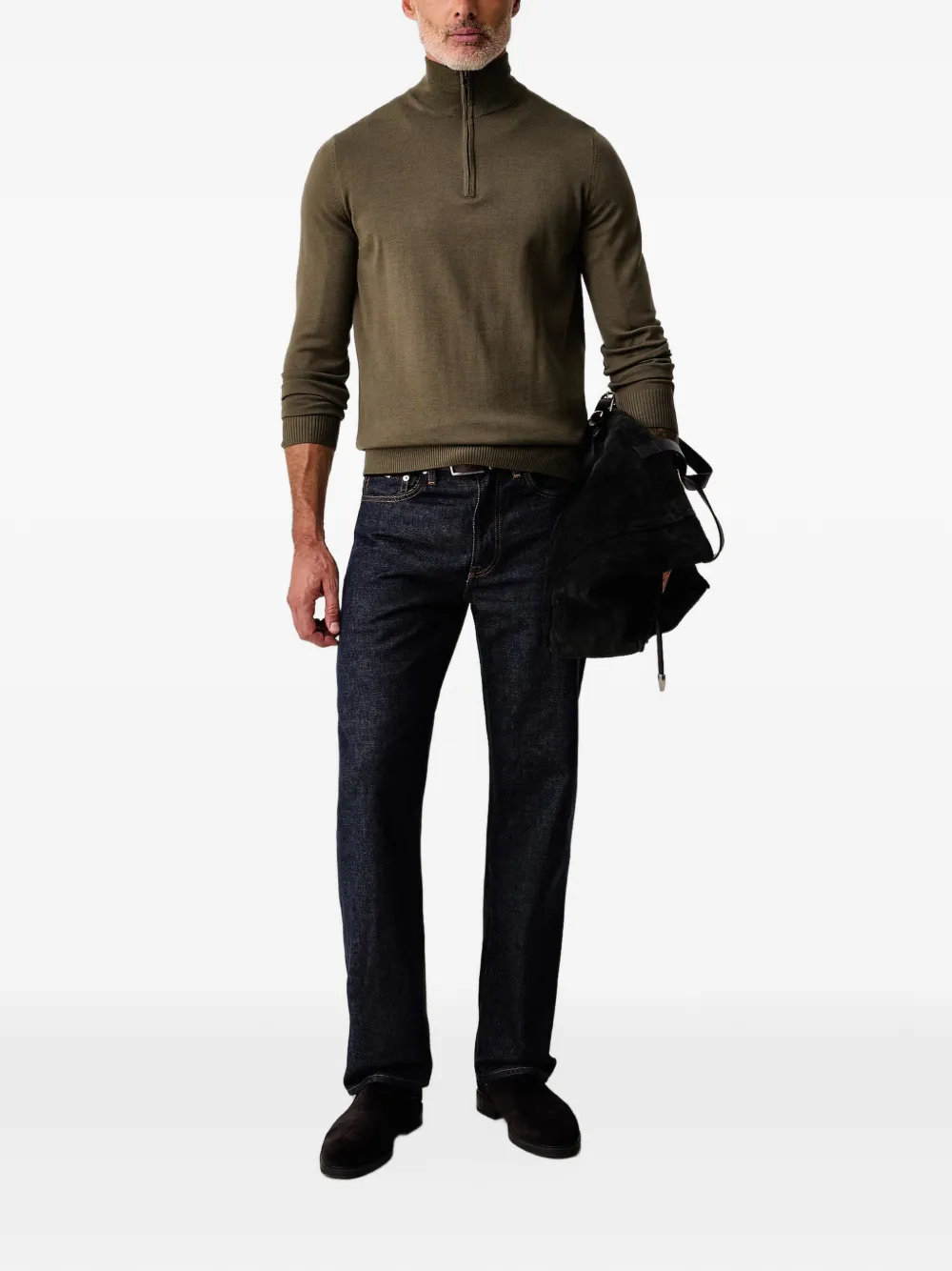 Joop! quarter-zip knitted sweater Groen