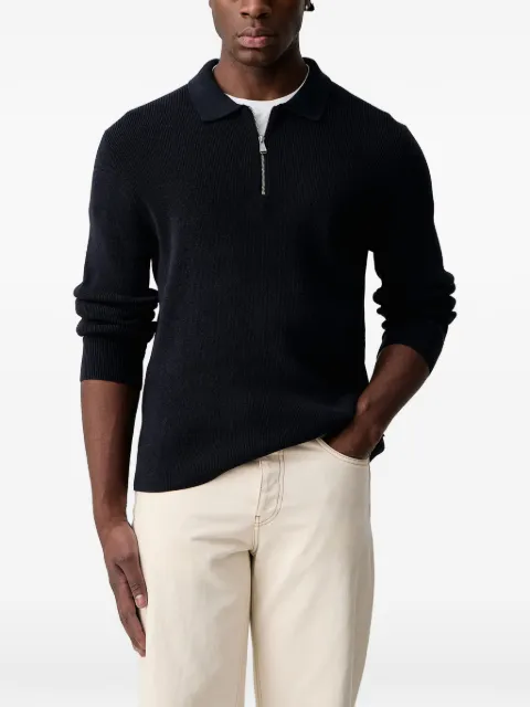 Joop! quarter-zip ribbed polo shirt
