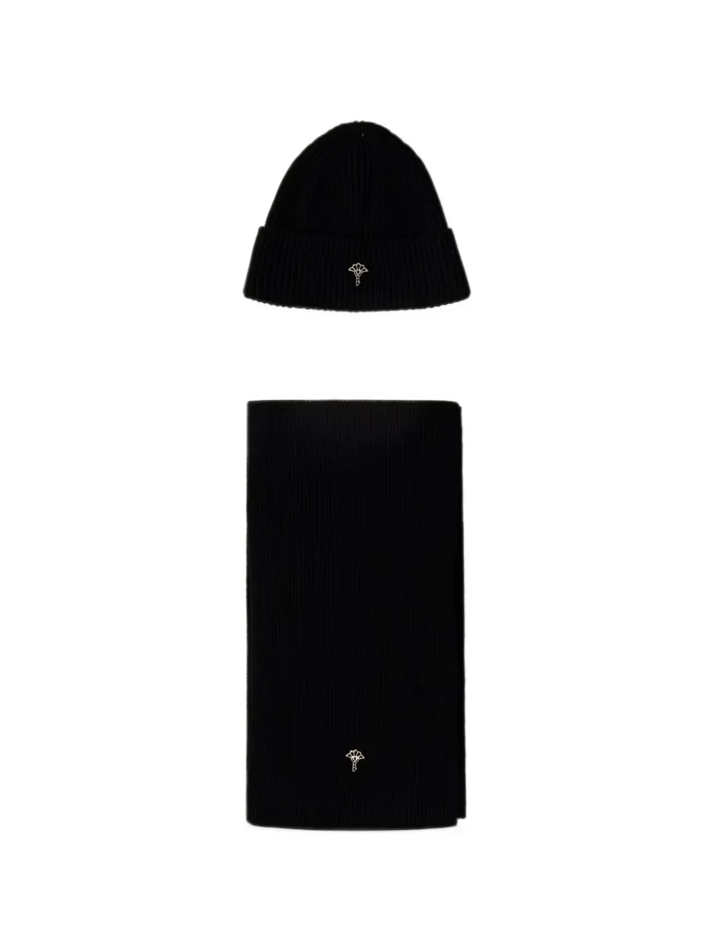 Joop! ribbed-knit beanie hat and scarf (set of two) Zwart