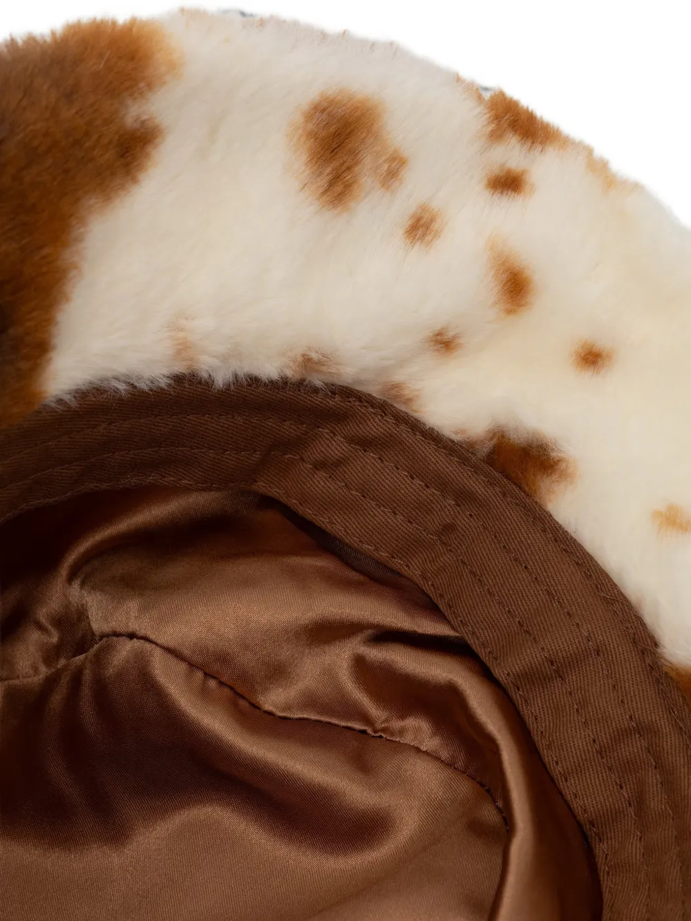 Kangol cow-print faux-fur bucket hat Beige