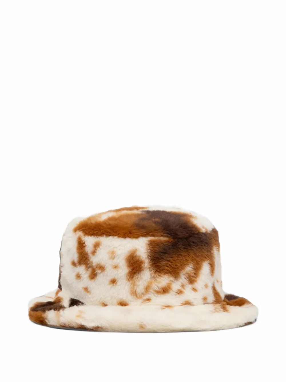 Kangol cow-print faux-fur bucket hat Beige
