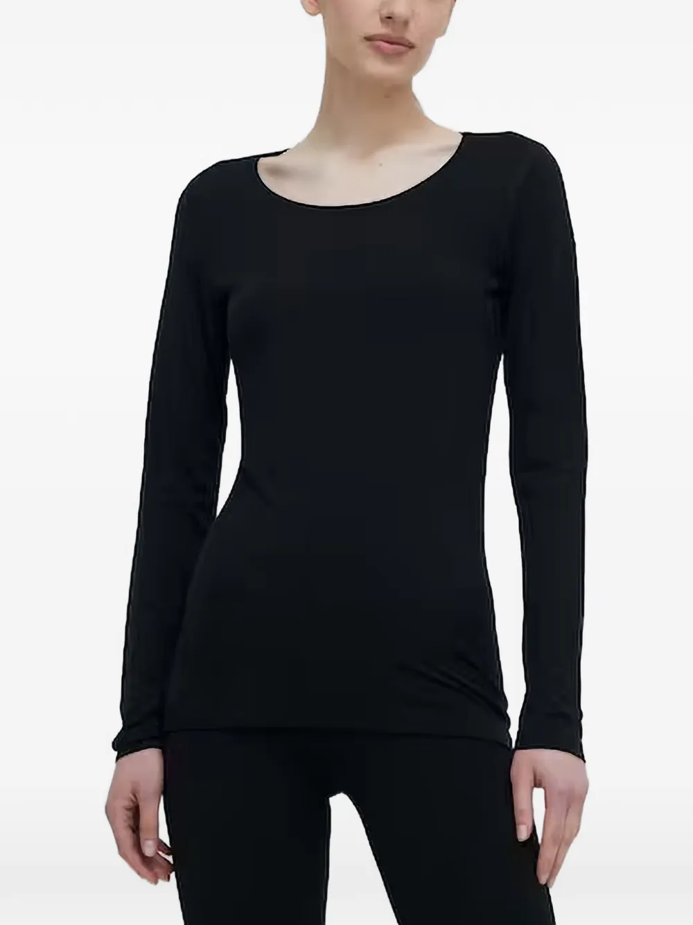 Icebreaker 200 Oasis scoop-neck embroidered-logo base layer Zwart