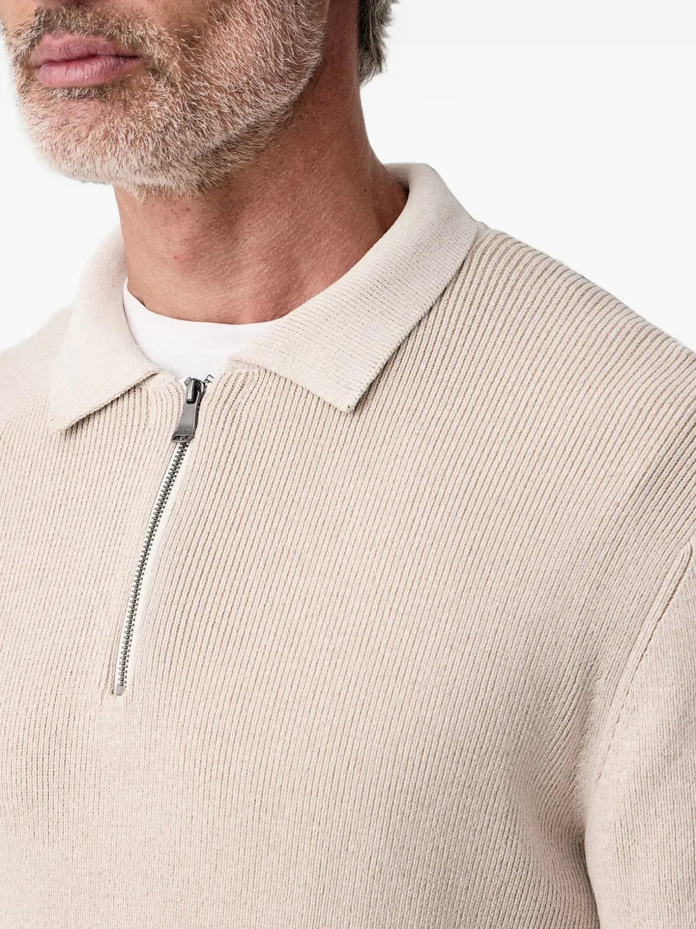 Joop! half-zip ribbed-knit sweater Beige