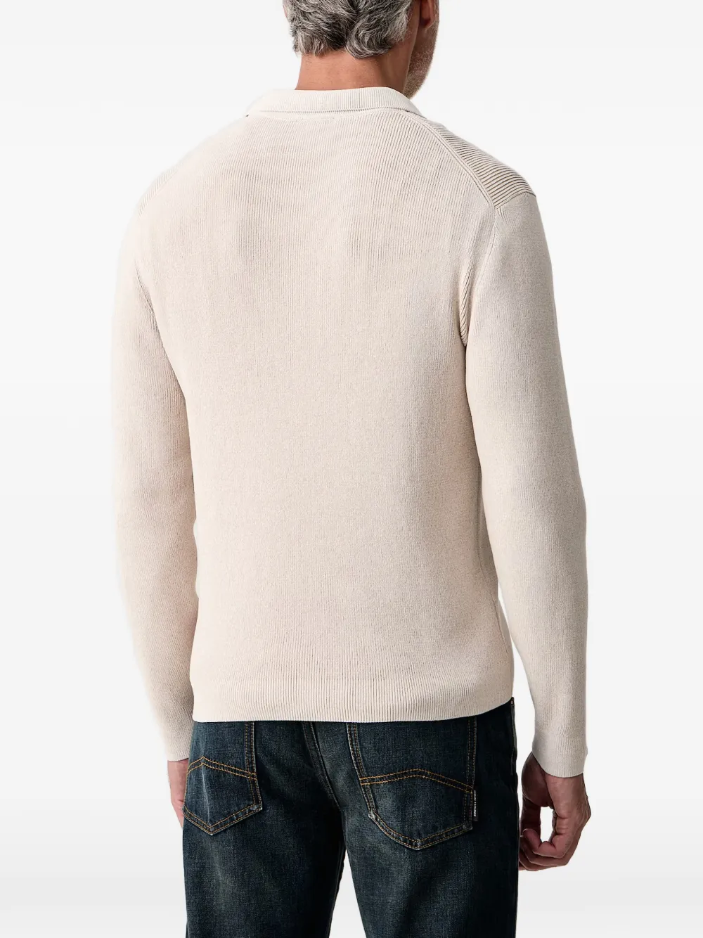 Joop! half-zip ribbed-knit sweater Beige