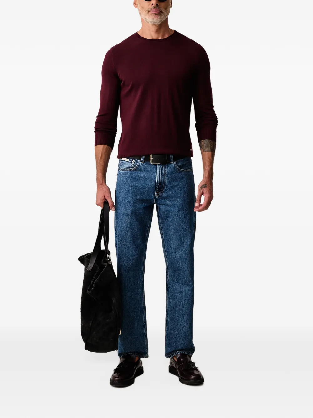 Joop! logo-plaque crew-neck sweater Rood