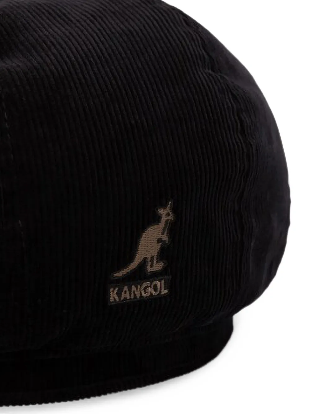 Kangol Ribfluwelen platte pet Zwart