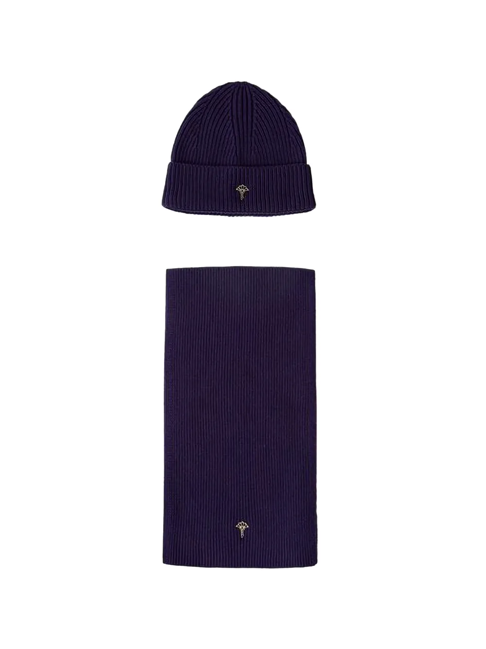 Joop! logo-plaque ribbed-knit beanie hat and scarf (set of two) - Violet Joop! logo-plaque ribbed-knit beanie hat and scarf (set of two) - Violet