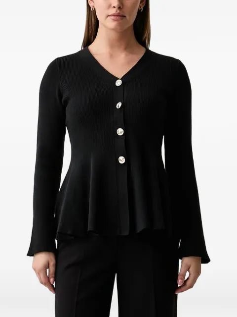 Joseph Ribkoff ribbed-knit peplum cardigan