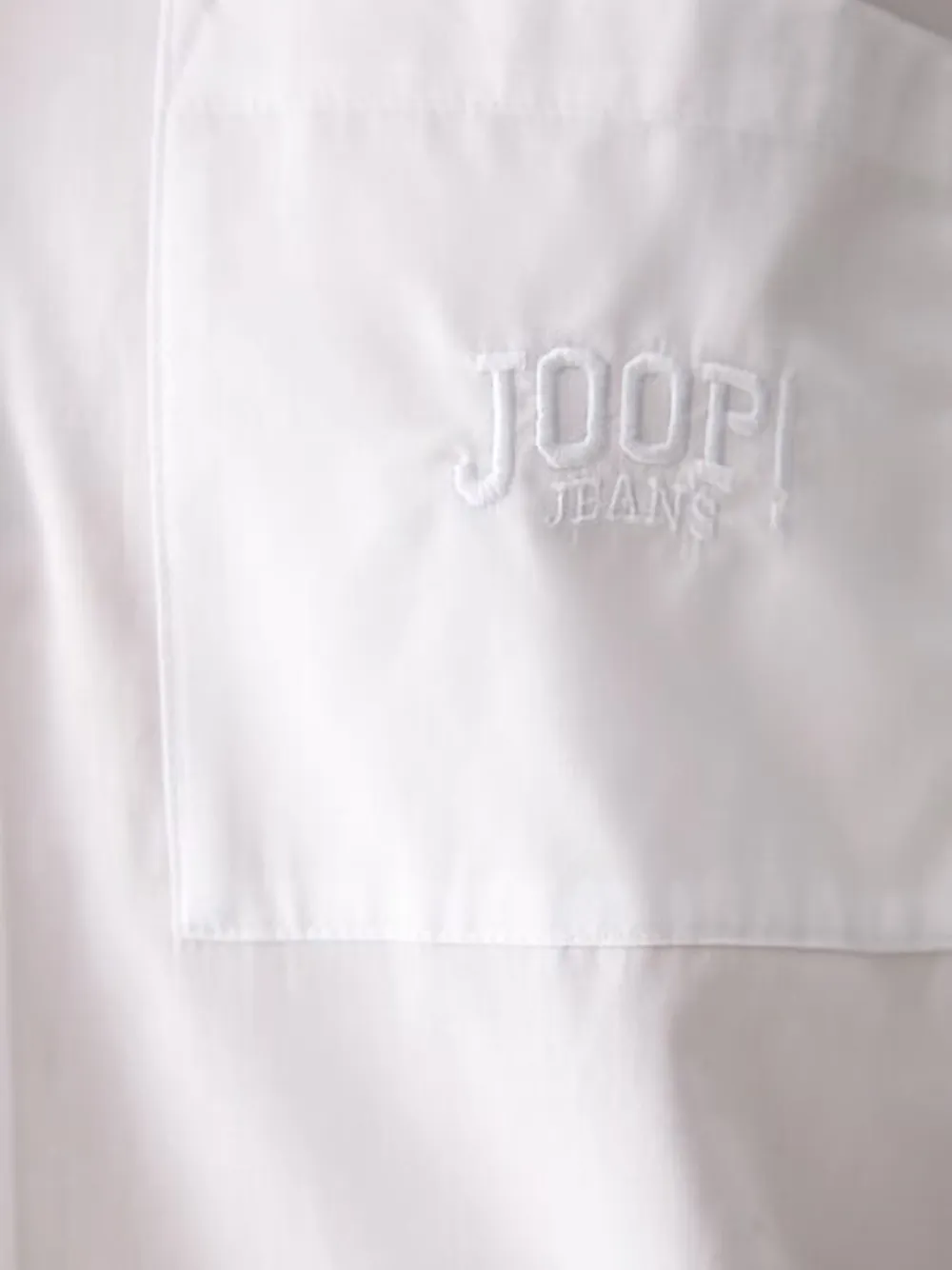 Joop! Blouse met geplooide achterkant en geborduurd logo Wit