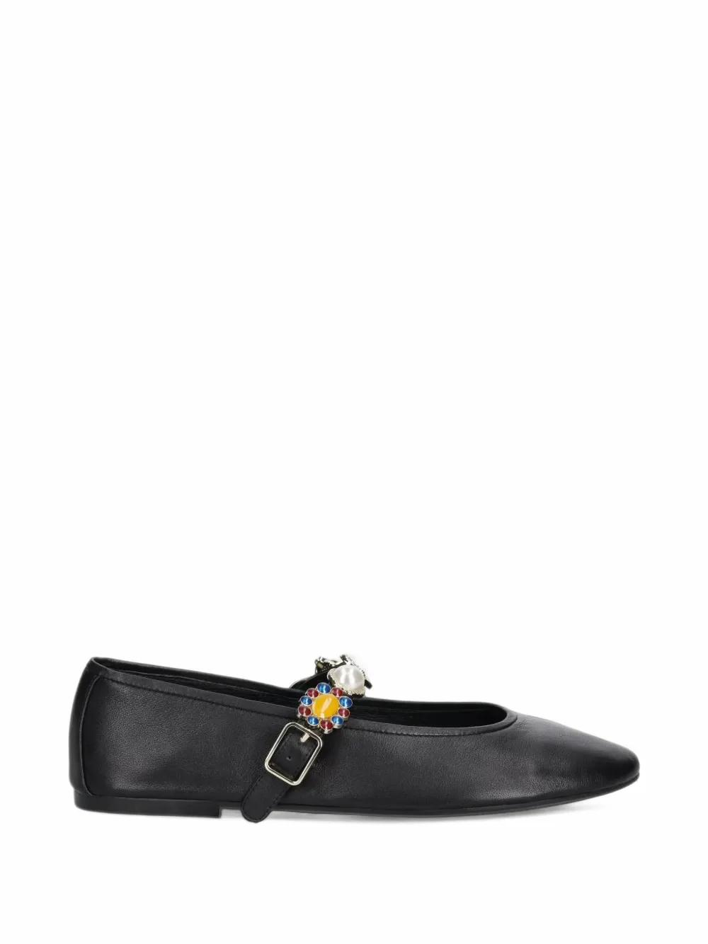 Jeffrey Campbell Amarissa embellished buckled ballet flats - Noir Jeffrey Campbell Amarissa embellished buckled ballet flats - Noir