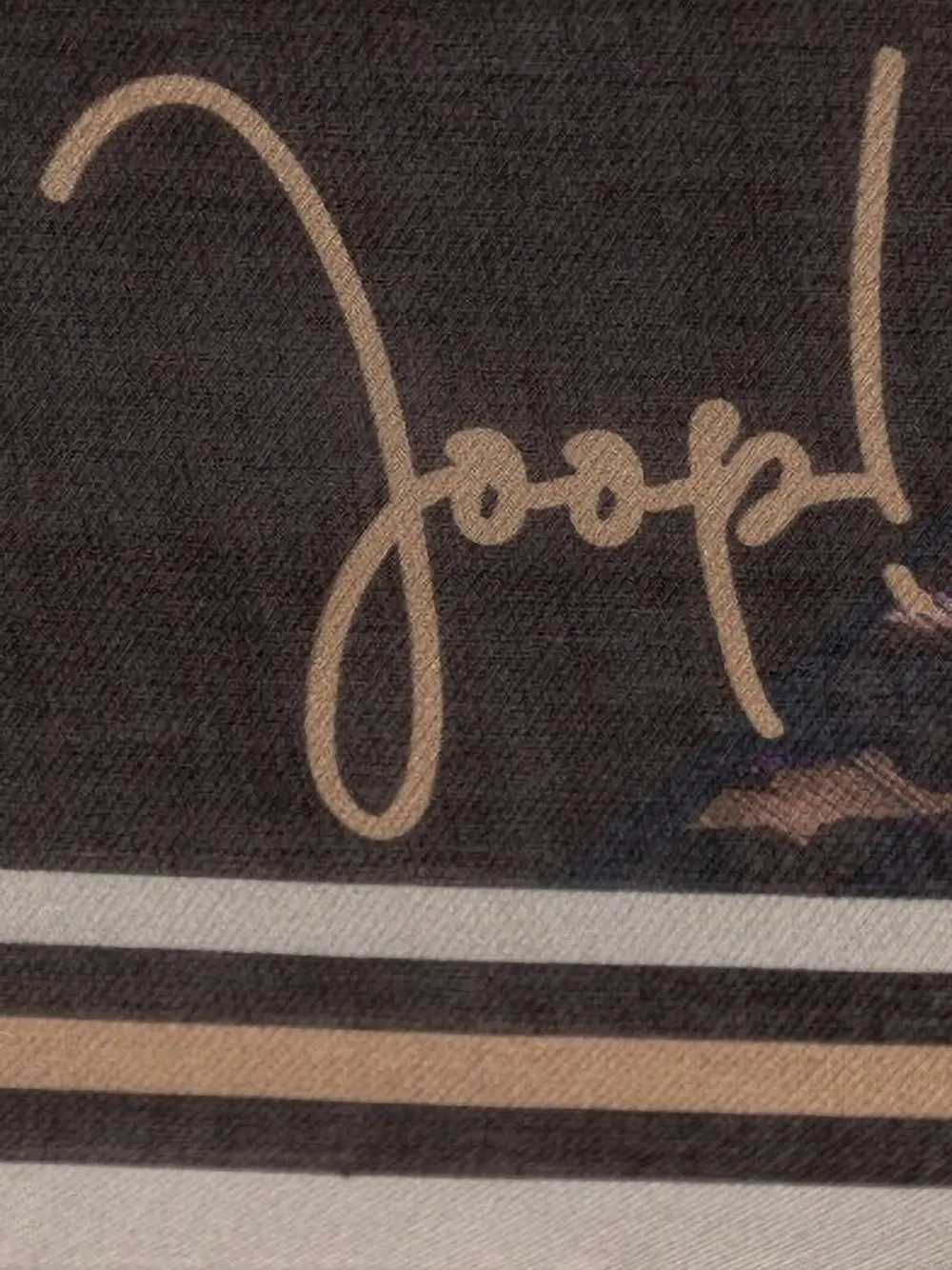 Joop! Sjaal met logoprint Bruin