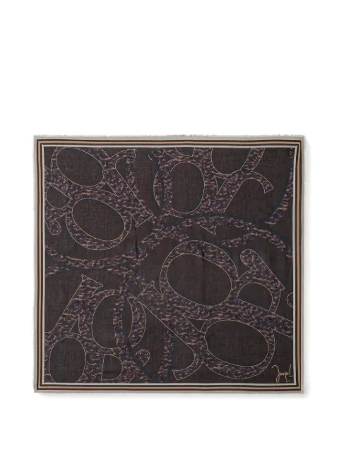 Joop! mascada con logo estampado y flecos