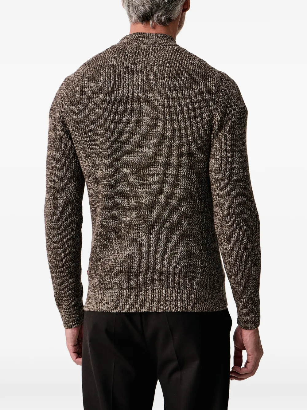 Joop! textured mock-neck sweater Bruin